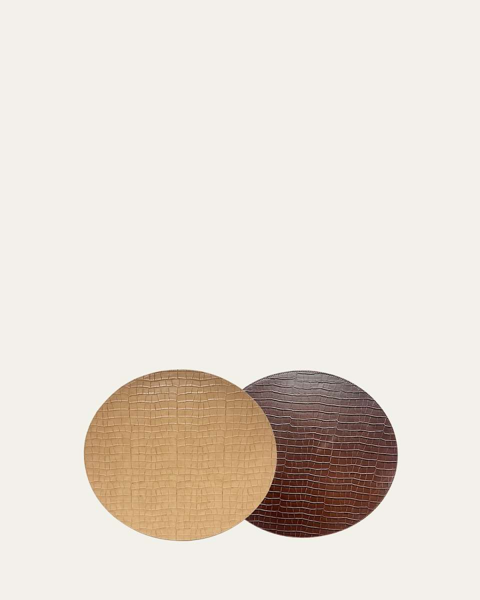 Chocolate and Light Brown Croco Reversible Placemats